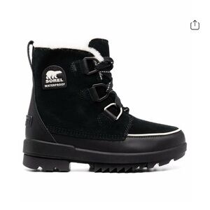 Sorel Black Snow Boots with Fur Trim